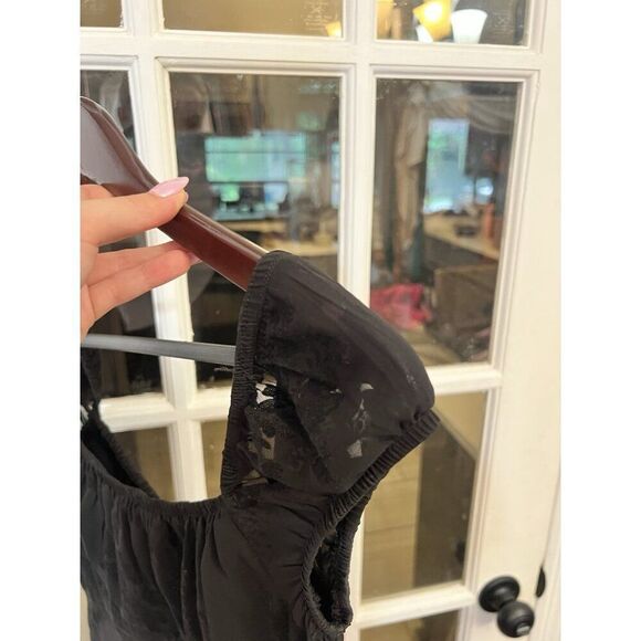 Y2K 90s Babydoll Mini Dress Size 4 Black Milkmaid Lace Whimsygoth Grunge.    X - Picture 5 of 5